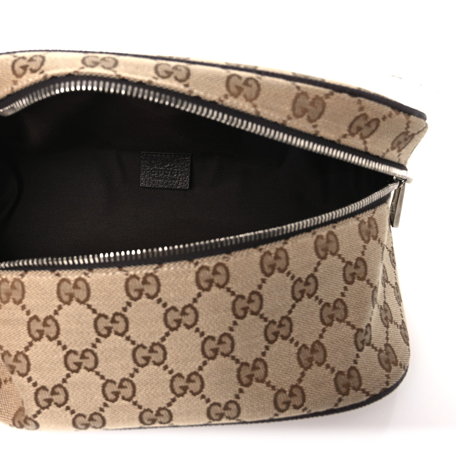 GUCCI ボディーバッグ　ブラック/ブラウン Gucci Monogram Dollar Calfskin Waist Pouch Beige Ebony Testa di
