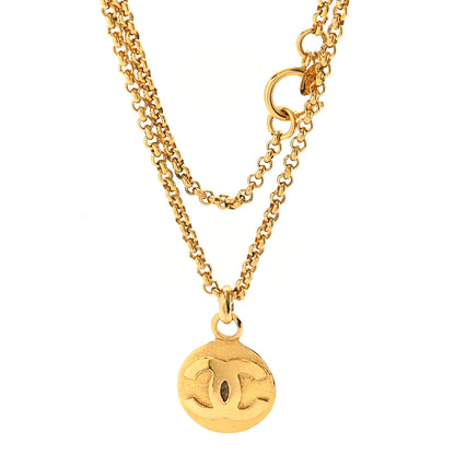 Chanel CC Medallion Long Chain Necklace Gold 1 of 6