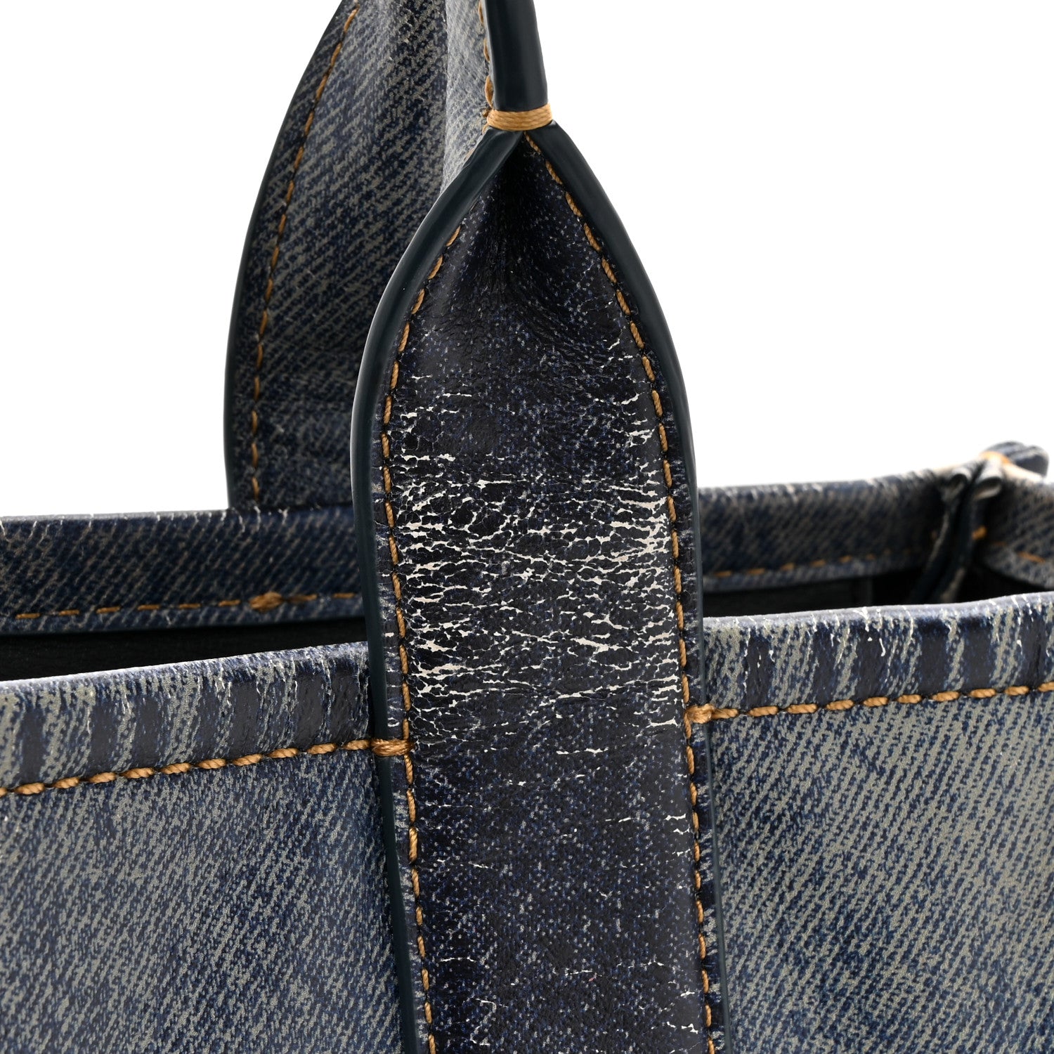 Marc Jacobs Denim Printed Calfskin Medium Tote Bag Blue 14 of 21