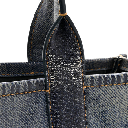Marc Jacobs Denim Printed Calfskin Medium Tote Bag Blue 14 of 21