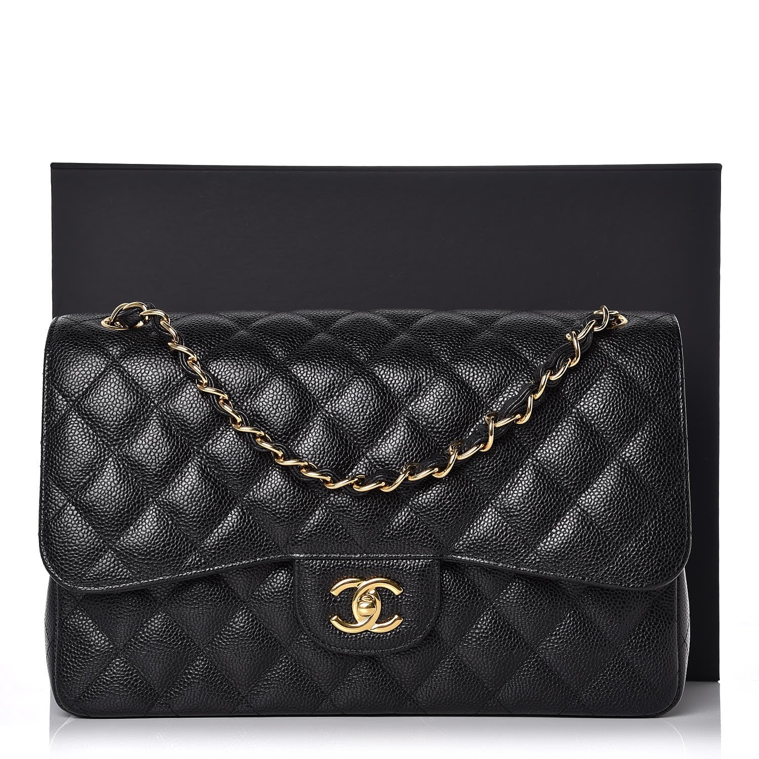 Chanel Caviar Quilted Jumbo Double Flap Black 9 of 9