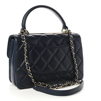 Chanel Lambskin Quilted Small Trendy CC Dual Handle Flap Bag Navy 3 of 11