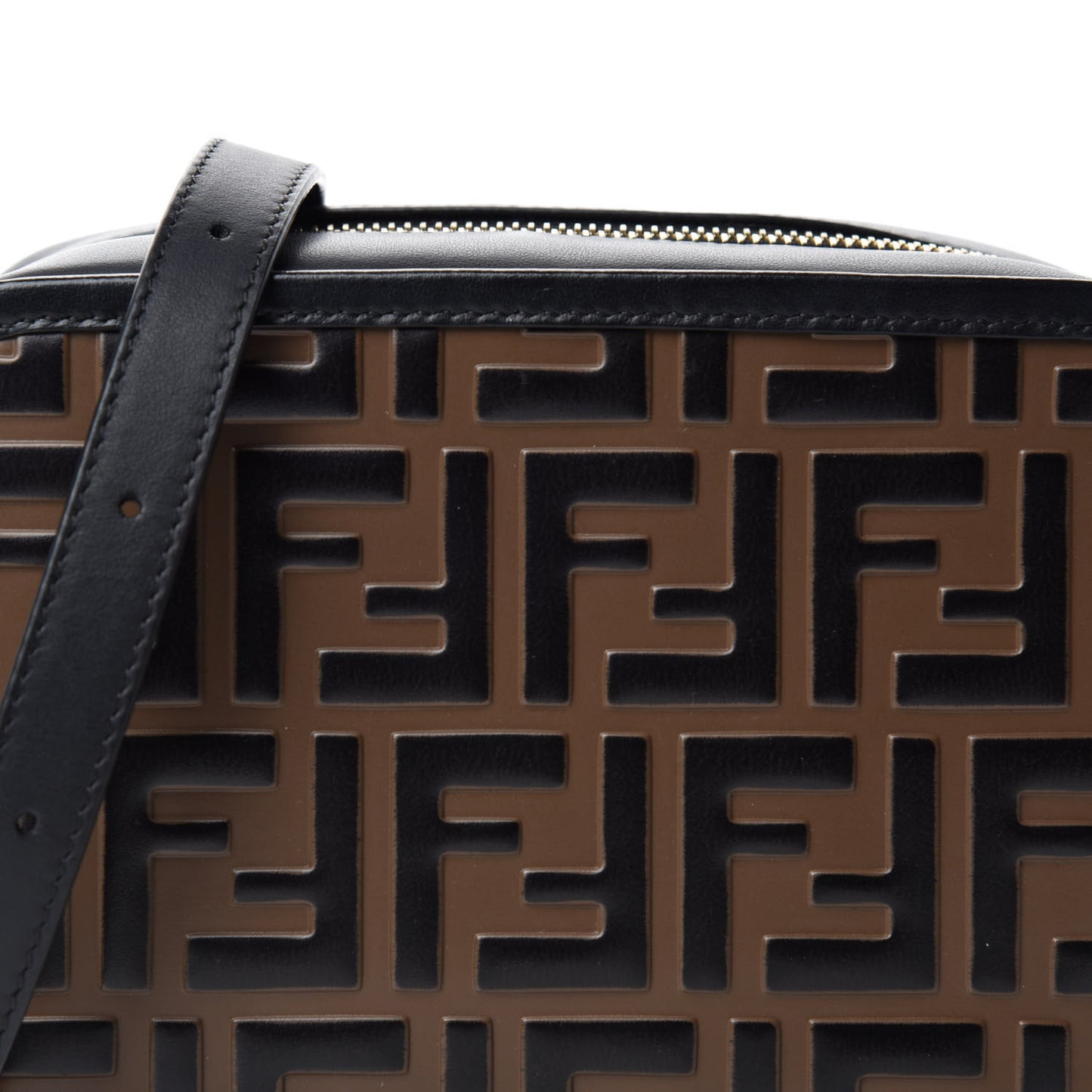 Vitello Century Bi-Color FF 1974 Embossed Mini Camera Case Maya Black