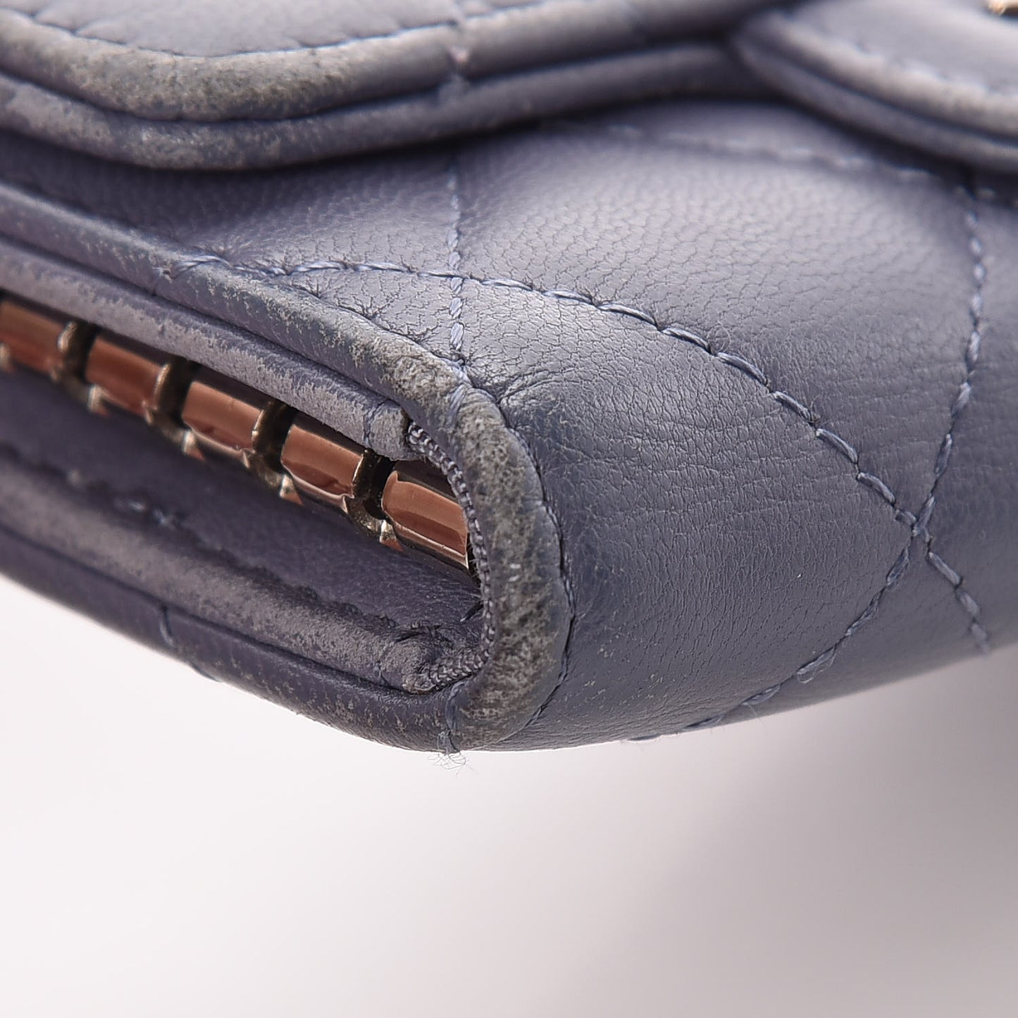 Lambskin Quilted 6 Key Holder Lavender