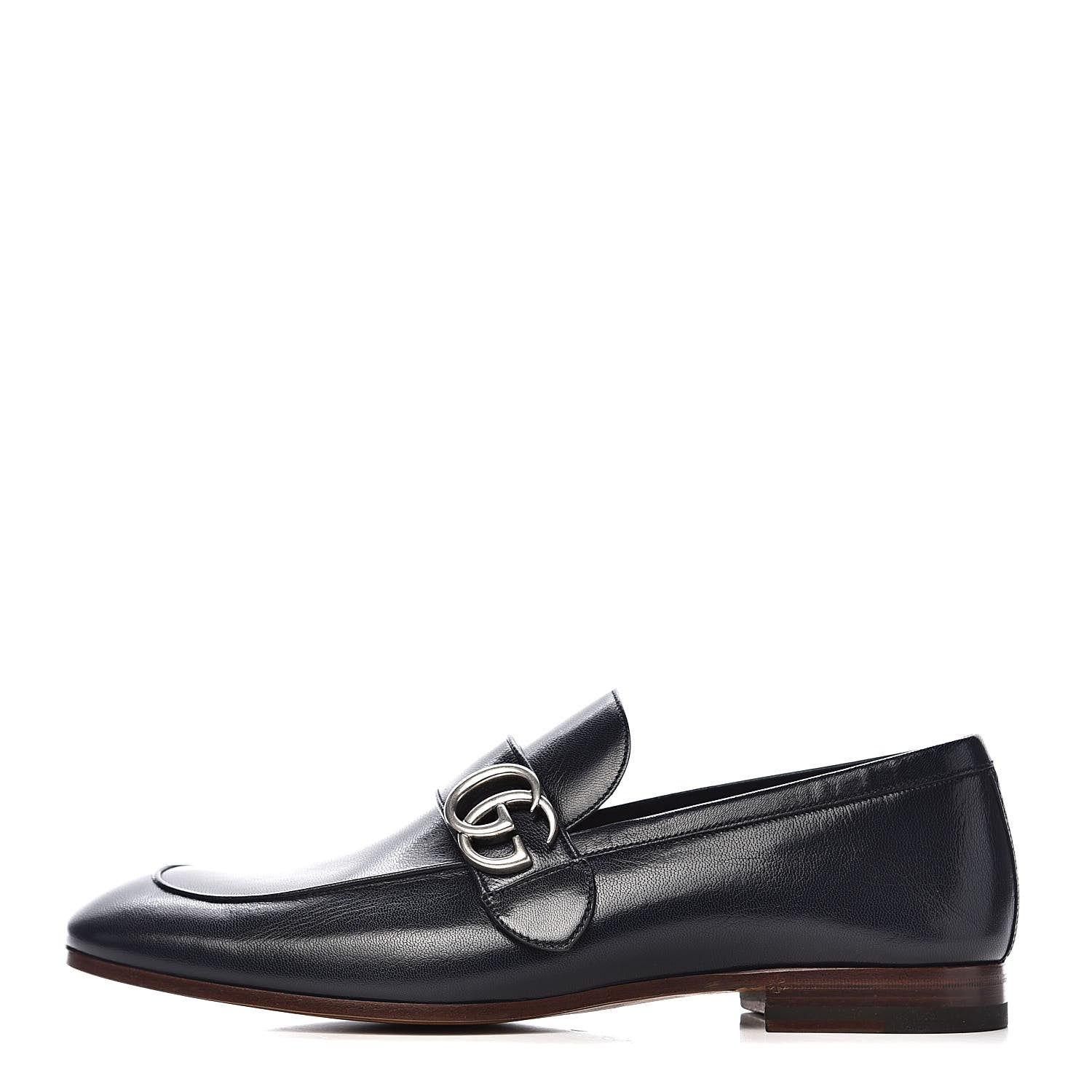 Gucci Goatskin Mens GG Loafers 8.5 Blue 1 of 13