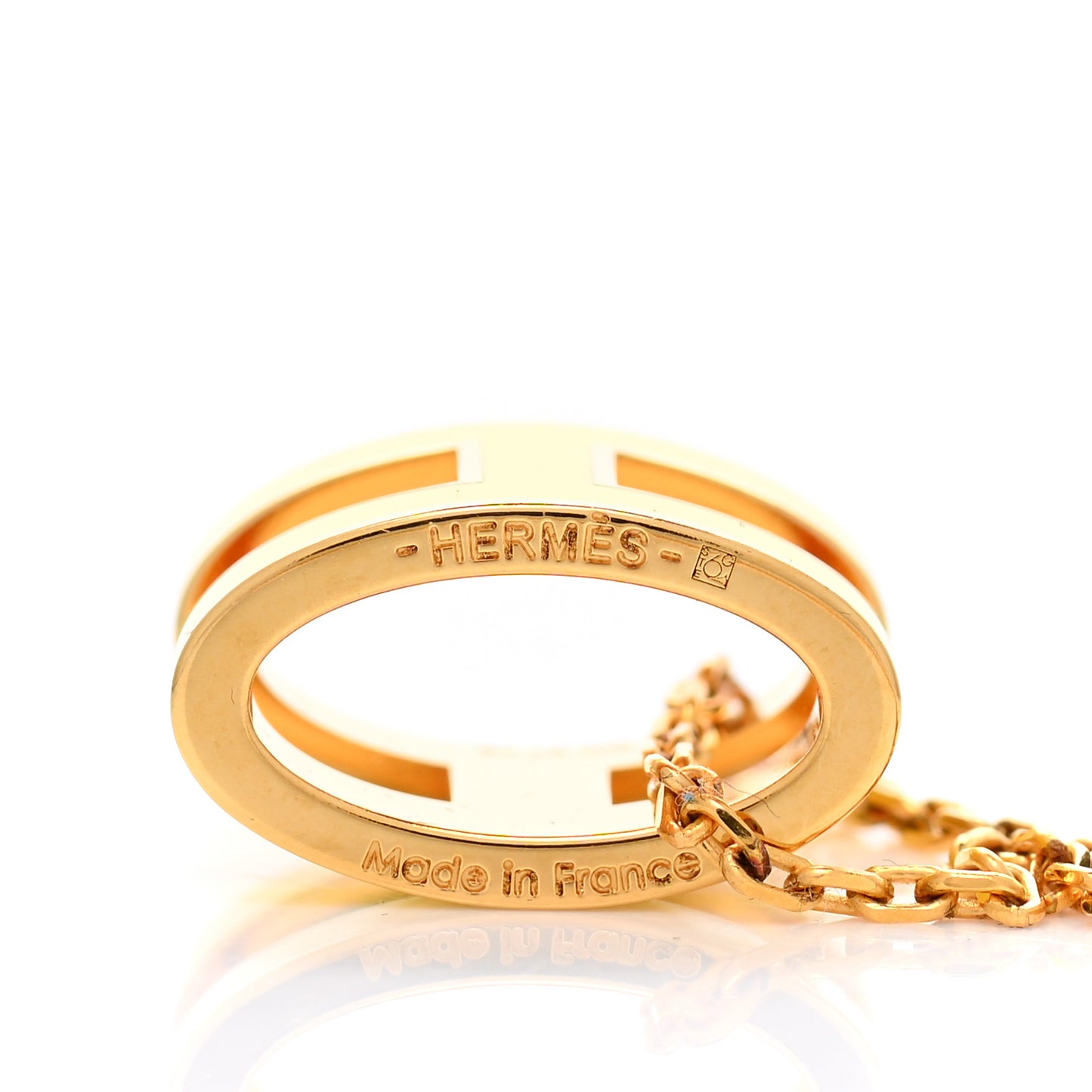 Lacquered Gold Pop H Pendant Necklace Mimosa