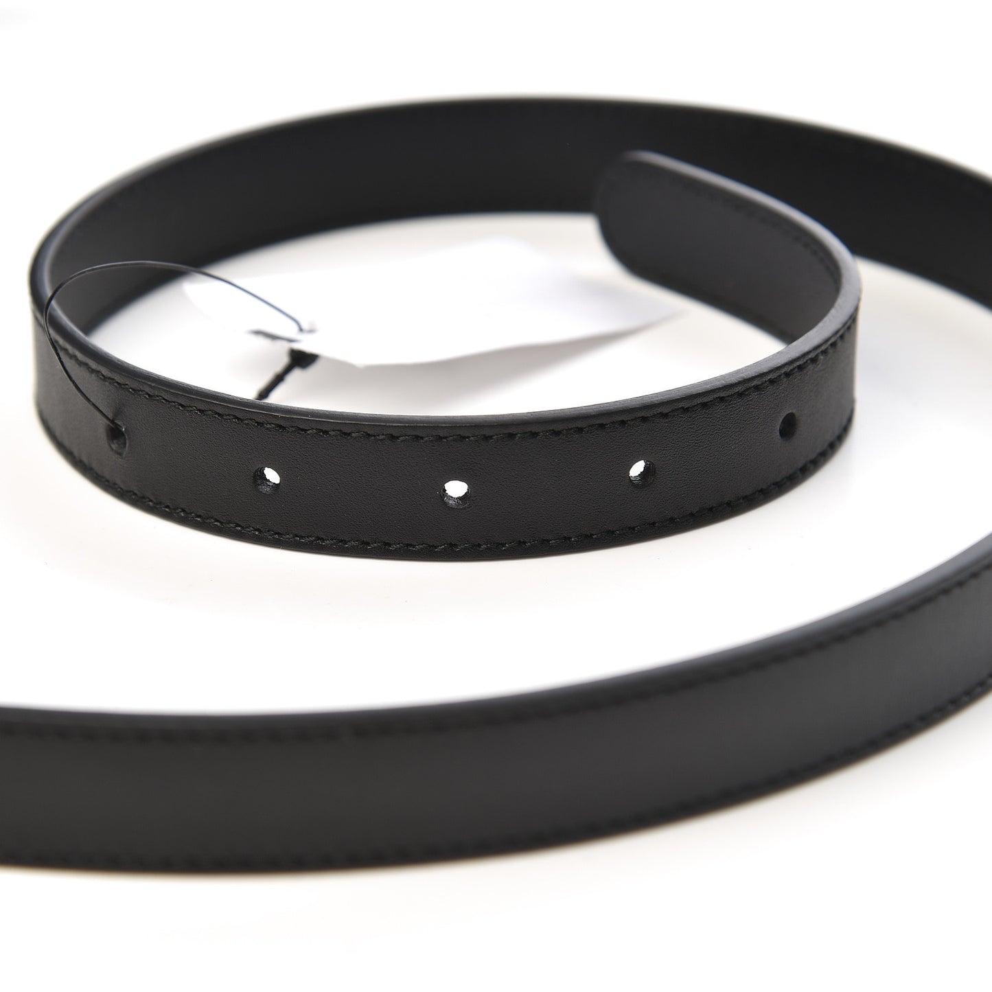 Calfskin Pearl Double G 20mm Belt 95 38 Black Cream