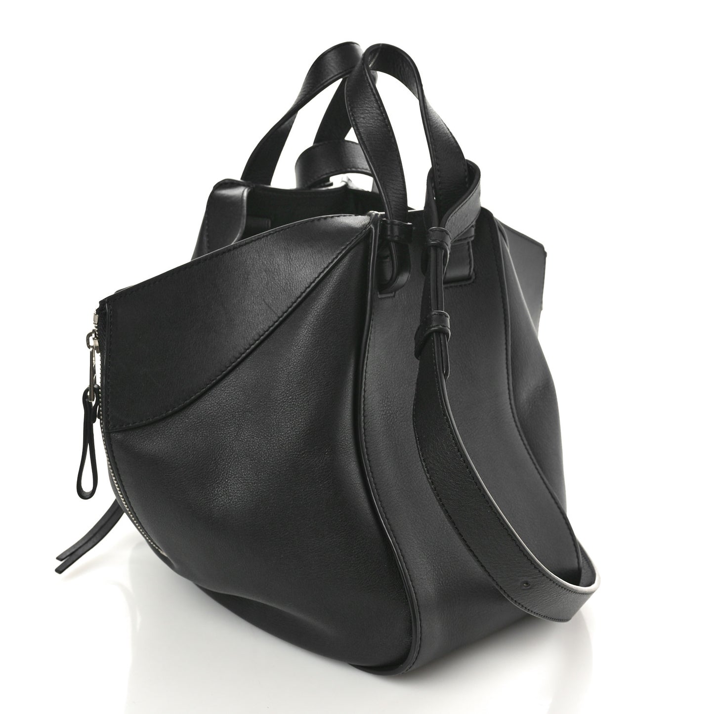 Calfskin Small Hammock Shoulder Bag Black