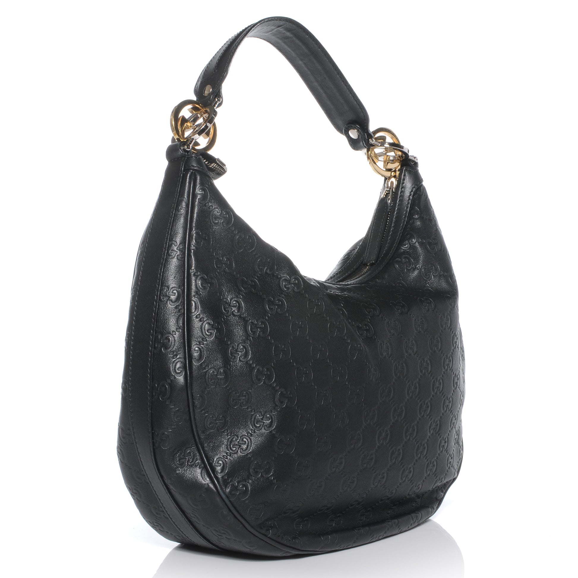 Gucci Guccissima GG Twins Medium Hobo Black 3 of 8