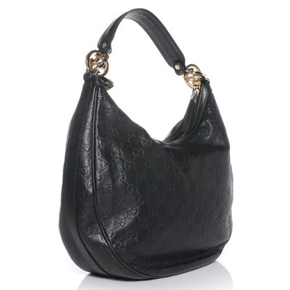 Gucci Guccissima GG Twins Medium Hobo Black 3 of 8