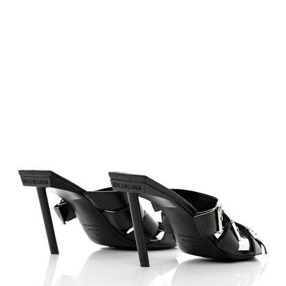 Balenciaga Shiny Sheepskin Bluckle K 80mm Sandals 39 Black 4 of 11