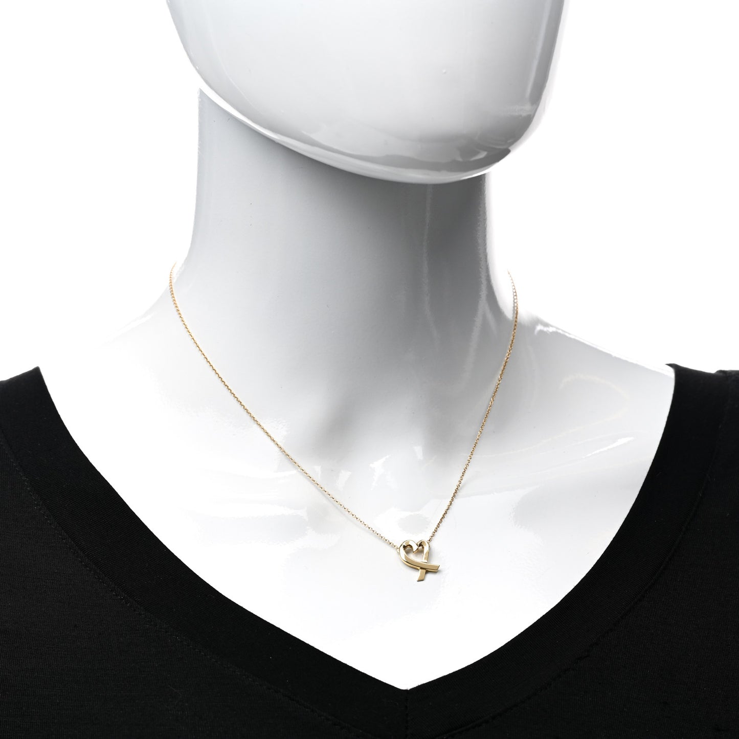 18K Yellow Gold Small Paloma Picasso Loving Heart Pendant Necklace