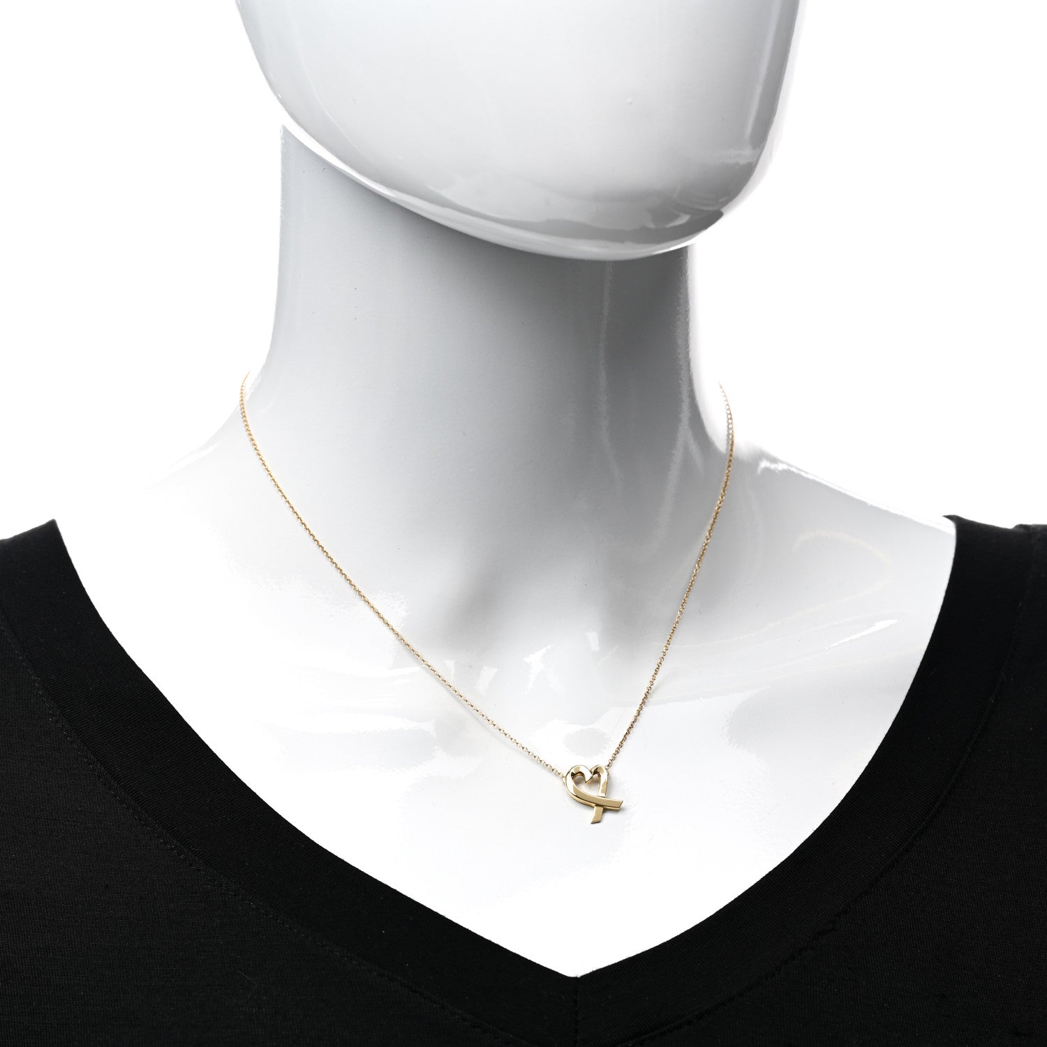 Tiffany 18K Yellow Gold Small Paloma Picasso Loving Heart Pendant Necklace 2 of 4