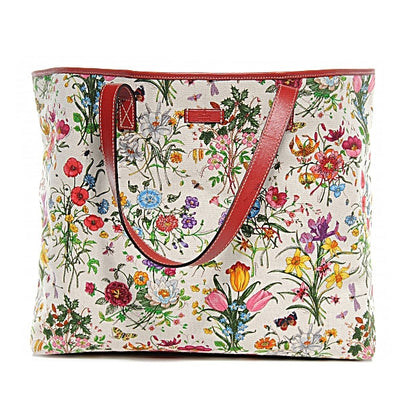 Gucci Canvas Floral Flora Large Tote Red 1 of 7