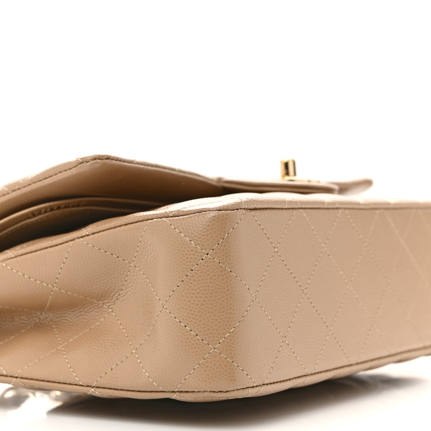 Chanel Caviar Quilted Medium Double Flap Dark Beige 9 of 12