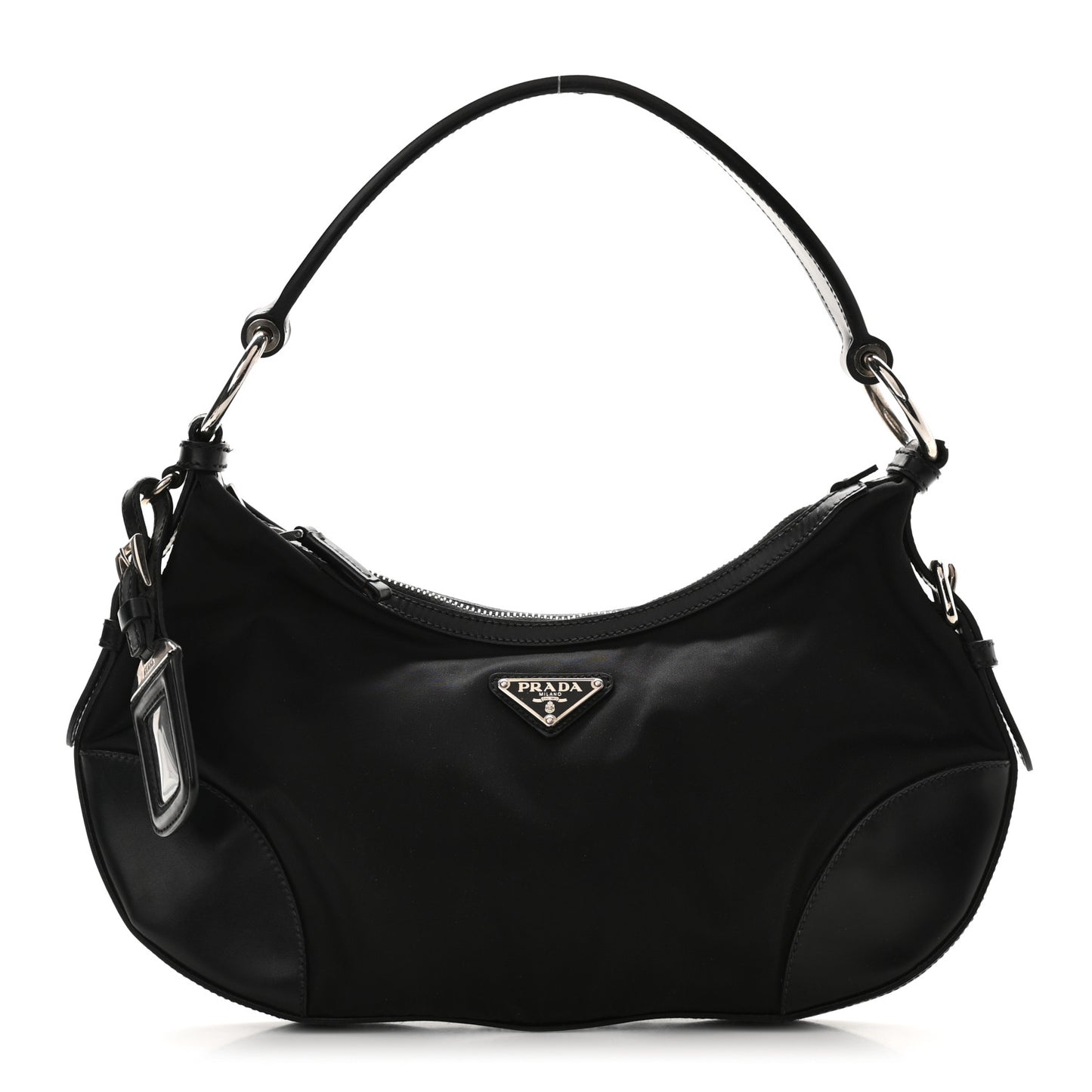 Tessuto Nylon Calfskin Bag Black