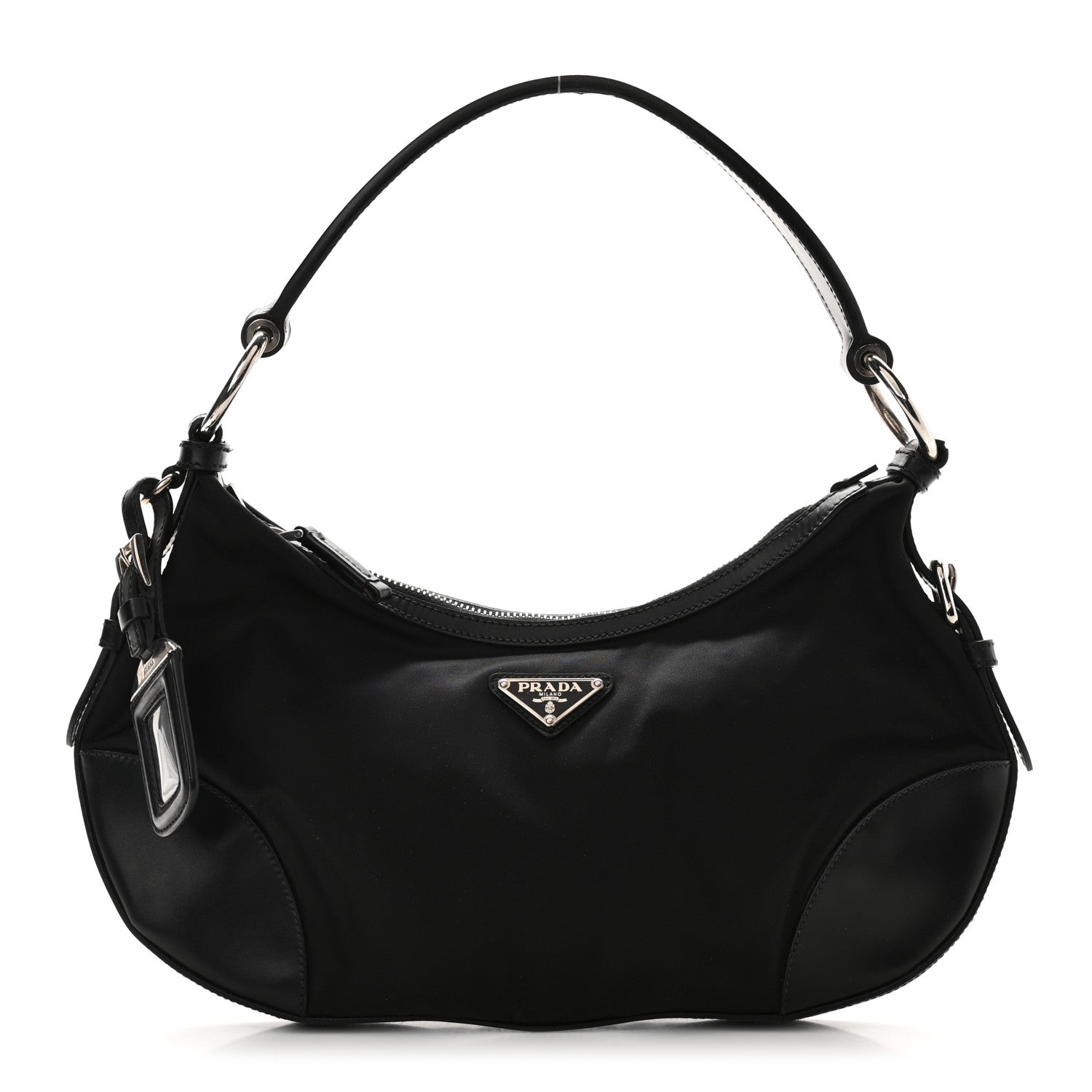 Prada Tessuto Nylon Calfskin Bag Black 1 of 9
