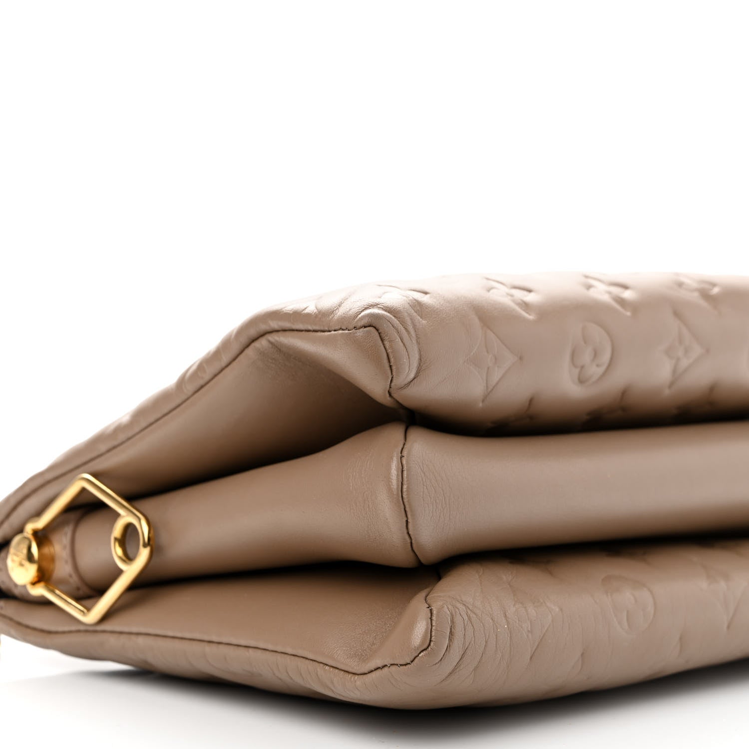Louis Vuitton Lambskin Embossed Monogram Coussin PM Taupe 8 of 9