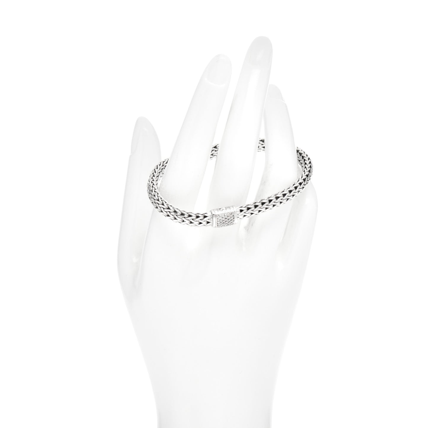 Sterling Silver Diamond 6.5mm Classic Chain Bracelet