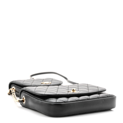 Chanel Lambskin Quilted Side Packs Black 7 of 21
