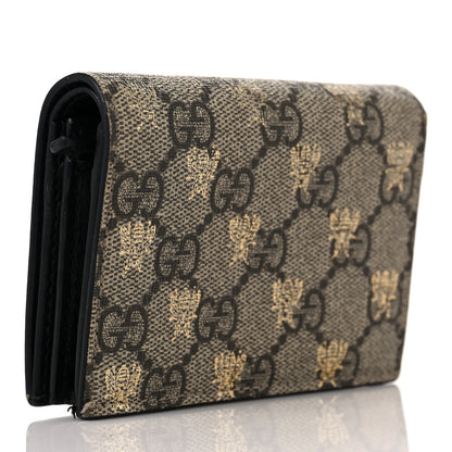 Gucci GG Supreme Monogram Bee Print Card Case 3 of 9
