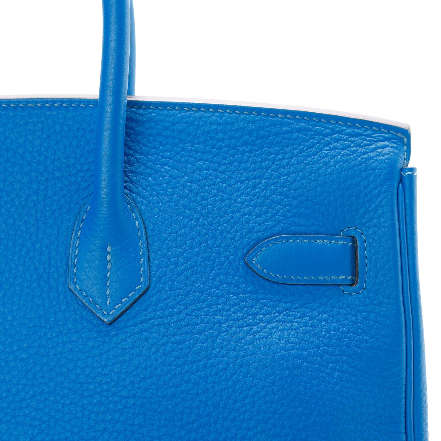 Taurillon Clemence Birkin 35 Bleu Hydra