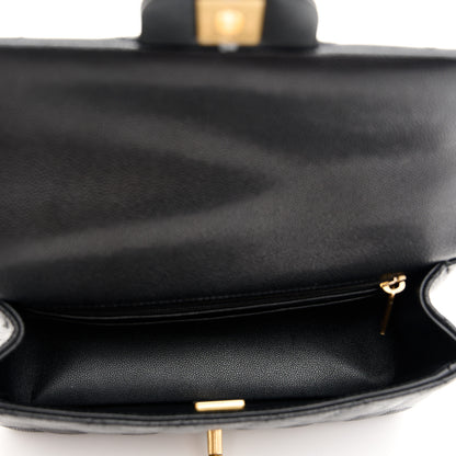 Chanel Caviar Quilted Mini Handy CC Flap Burgundy Black 5 of 10