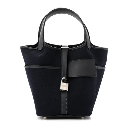 Hermes Toile Goeland Swift Cargo Picotin Lock 18 Bleu Nuit 1 of 10