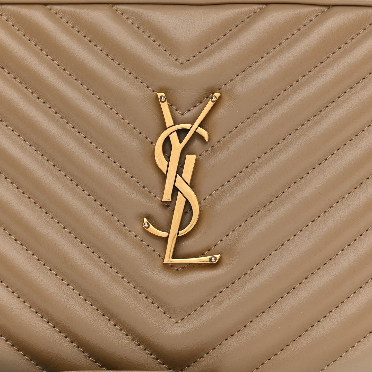 Calfskin Matelasse Monogram Lou Camera Bag Dark Latte