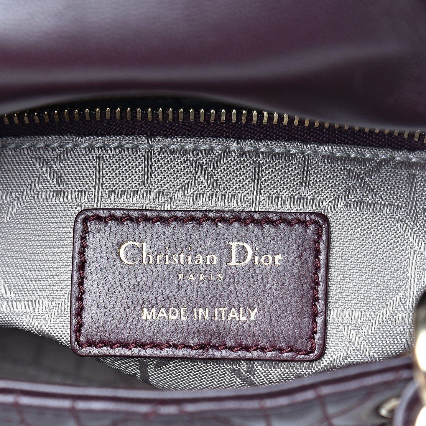 Lambskin Cannage Mini Lady Dior Plum