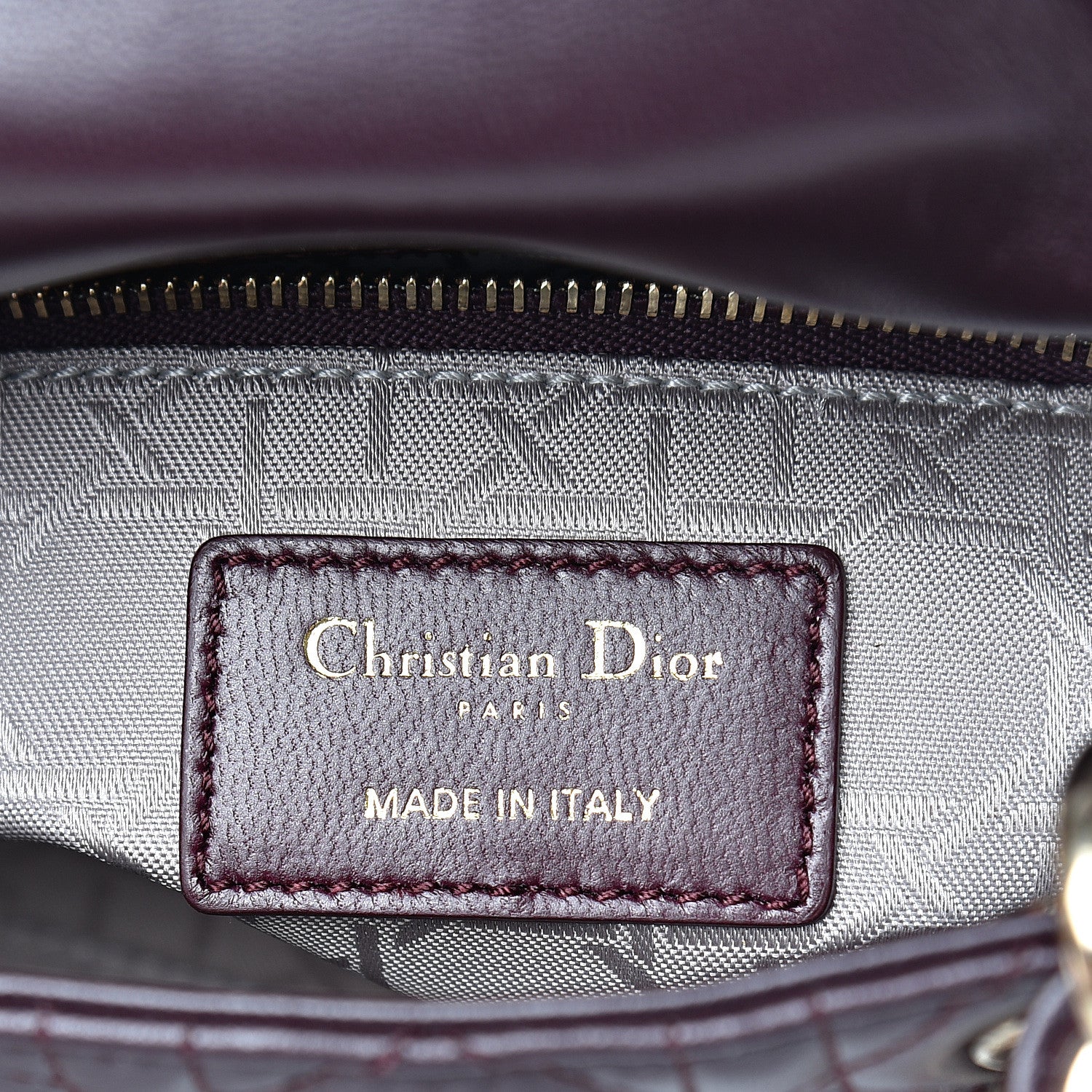 Christian Dior Lambskin Cannage Mini Lady Dior Plum 6 of 12