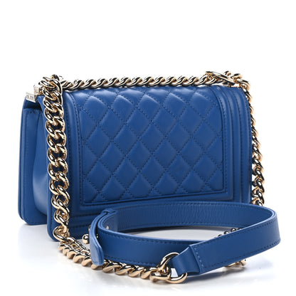 Chanel Calfskin Quilted Small Boy Flap Blue 2 of 9