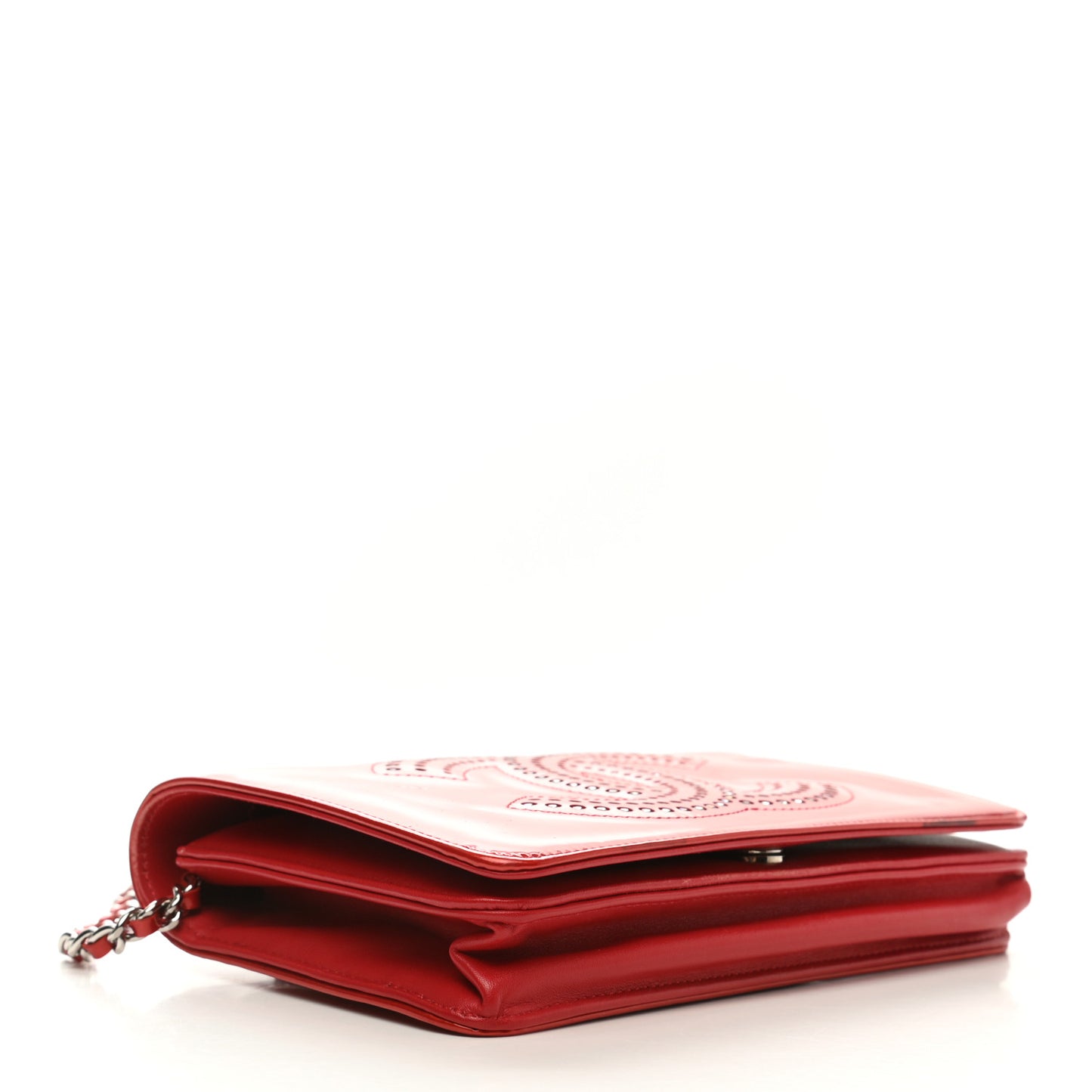 Patent Strass Wallet On Chain WOC Red