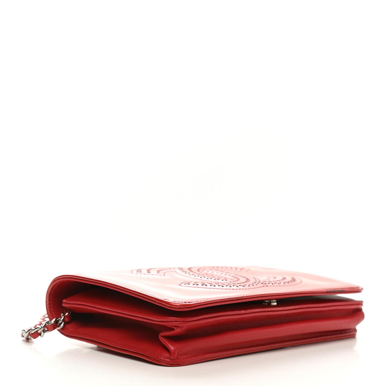 Chanel Patent Strass Wallet On Chain WOC Red 4 of 15