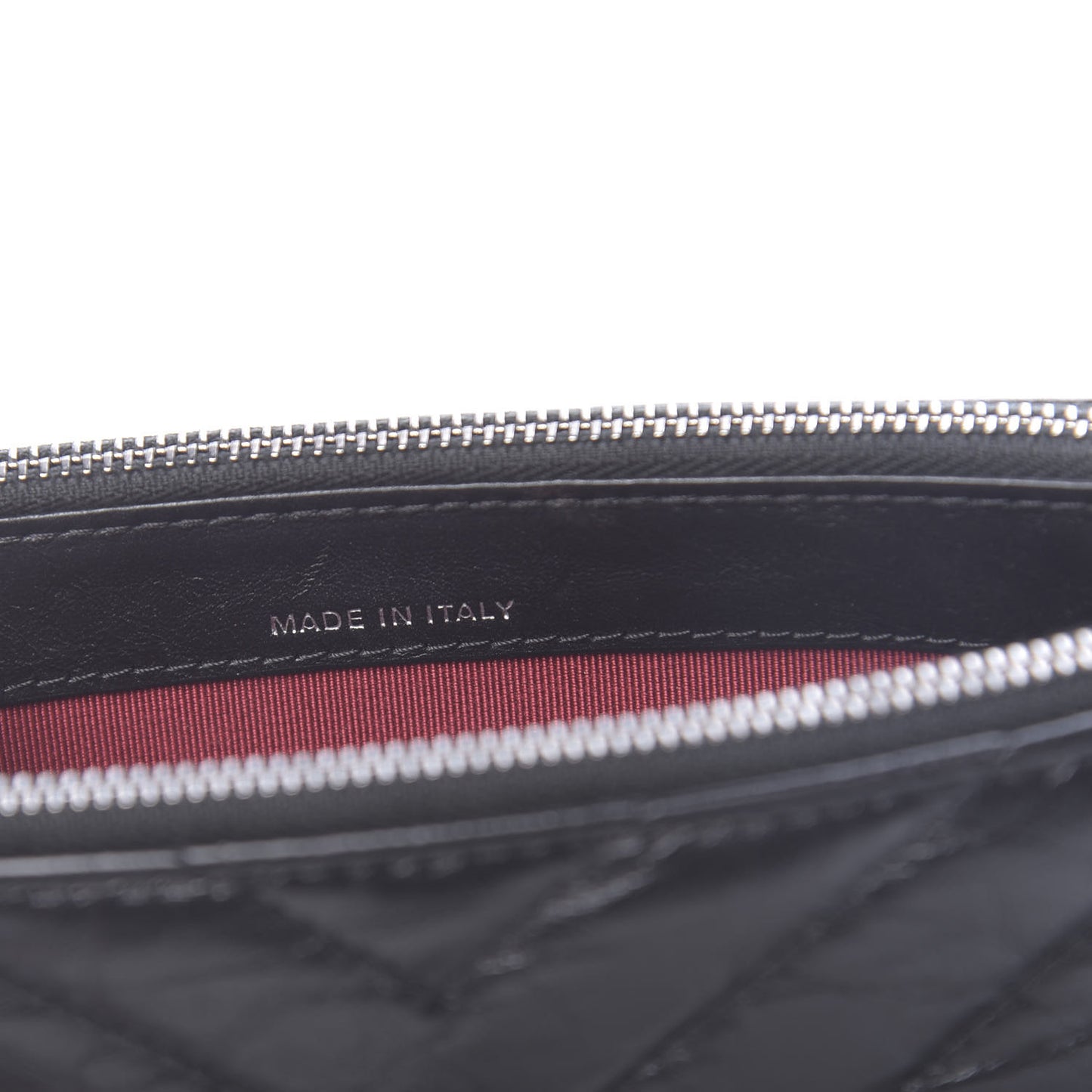 Aged Calfskin Chevron Quilted Small Gabrielle Clutch With Chain Black