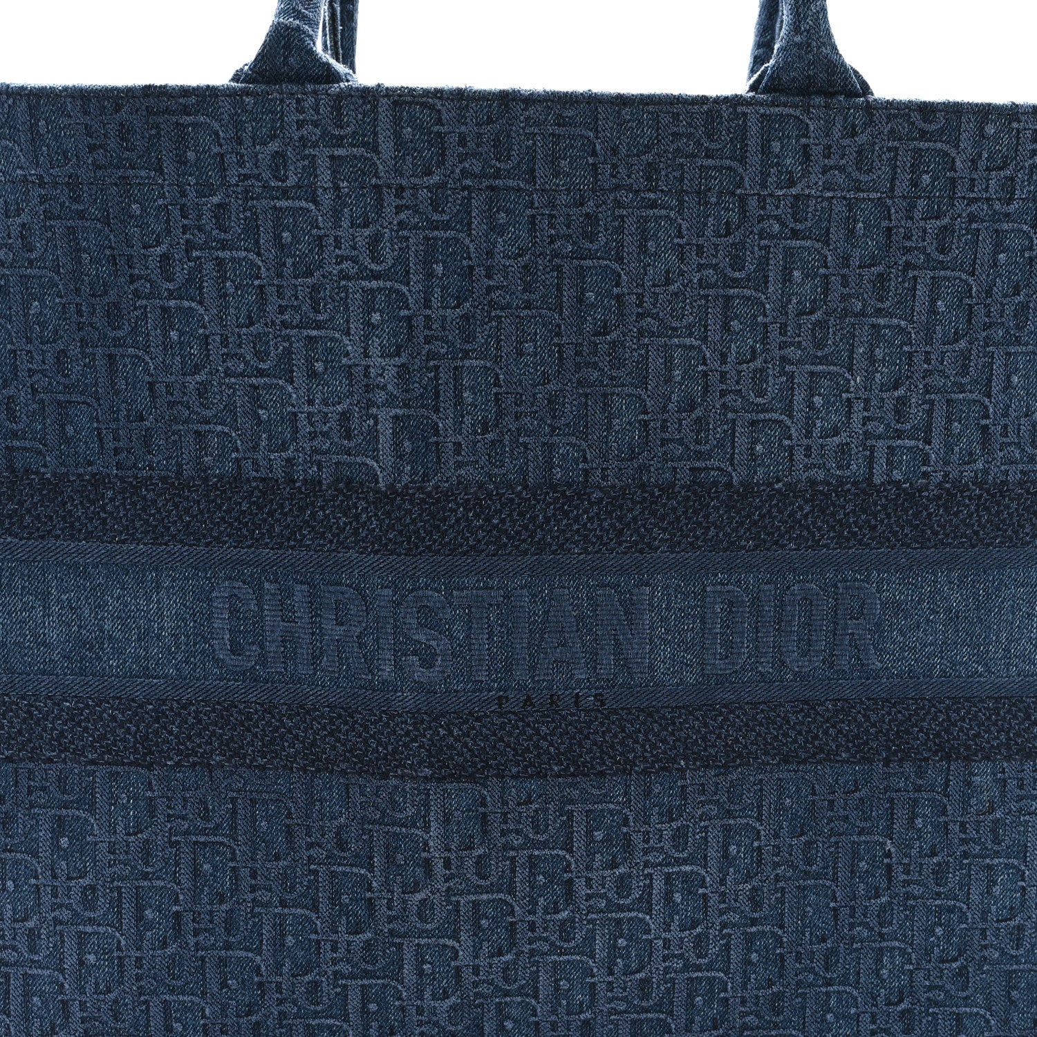 Christian Dior Oblique Denim Book Tote Denim Blue 8 of 12