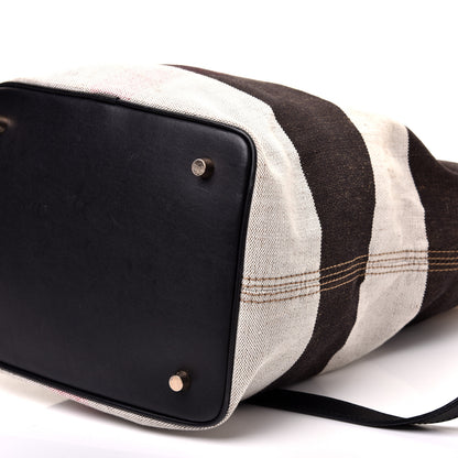 Burberry Canvas Mega Check Medium Ashby Hobo Black 7 of 10