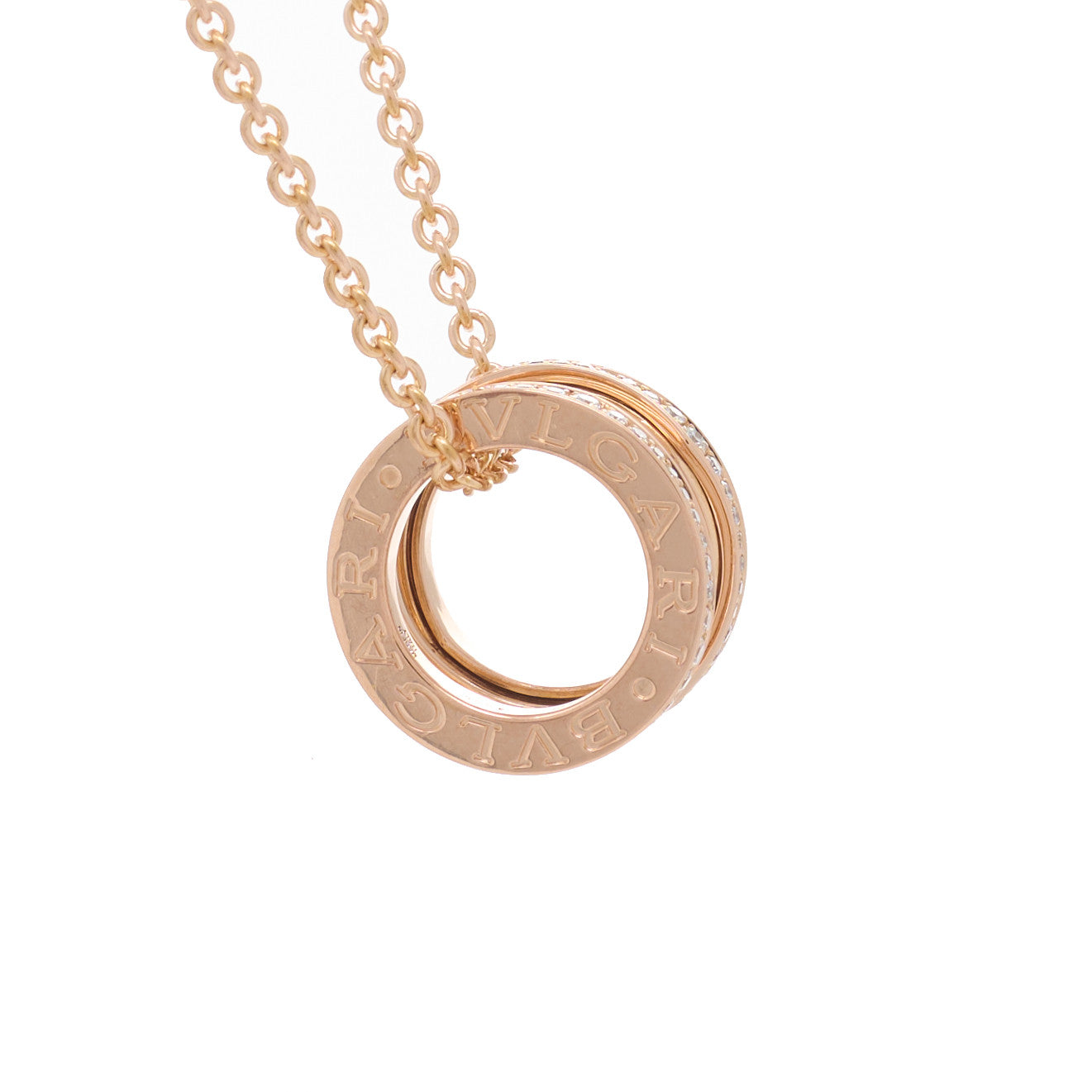 Bulgari 18K Rose Gold Diamond B.Zero1 Open Legends Pendant Necklace 3 of 7