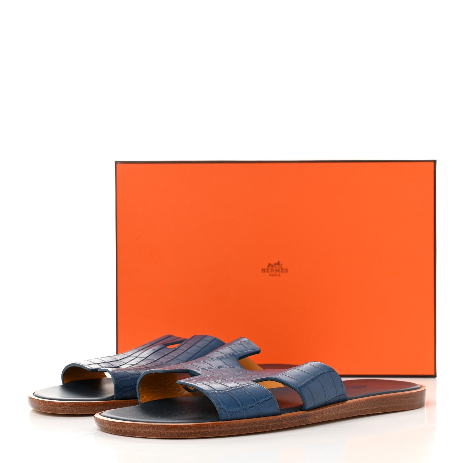 Hermes Matte Niloticus Crocodile Mens Izmir Sandals 44 Mykonos 10 of 10