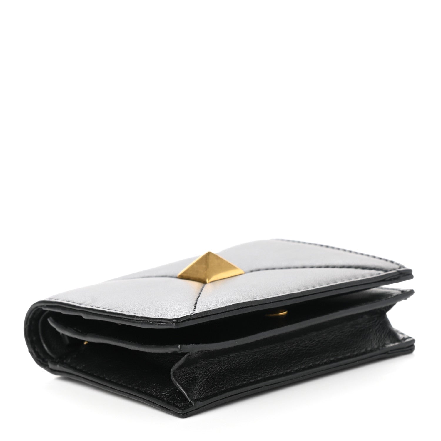 Valentino Garavani Nappa Roman Stud Small Flap Wallet Black 4 of 8