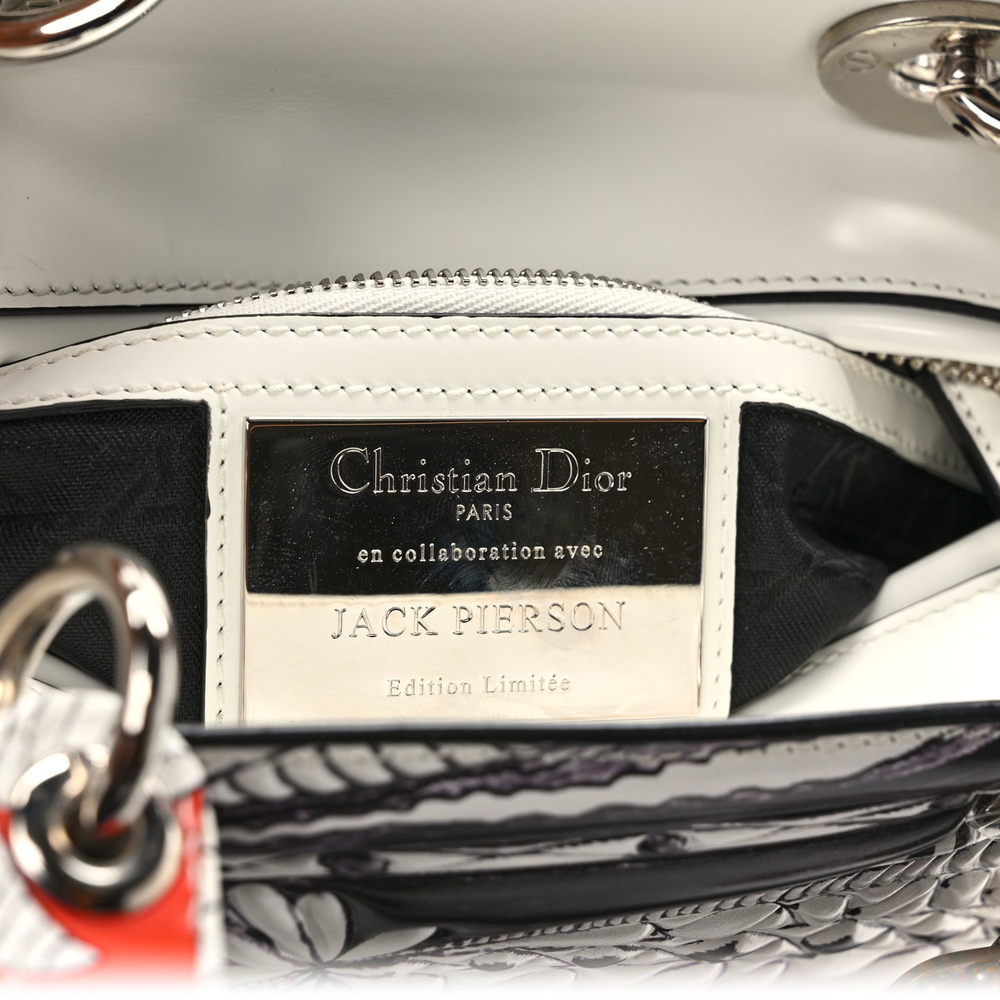 Calfskin Quilted Jack Pierson Art Lady Dior White Black Multicolor