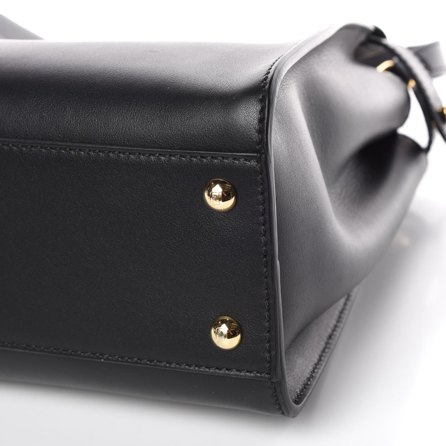 Fendi Vitello Seta Shiny Nappa Medium Peekaboo Iconic Satchel Black 12 of 12