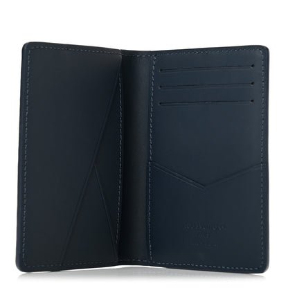 Louis Vuitton Calfskin Monogram Shadow Pocket Organizer Navy White 5 of 6
