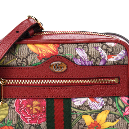 Gucci GG Supreme Monogram Flora Web Mini Ophidia Shoulder Bag Red 10 of 10