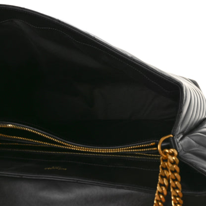 Saint Laurent Calfskin Y Quilted Monogram Large Loulou Chain Satchel Black 5 of 8