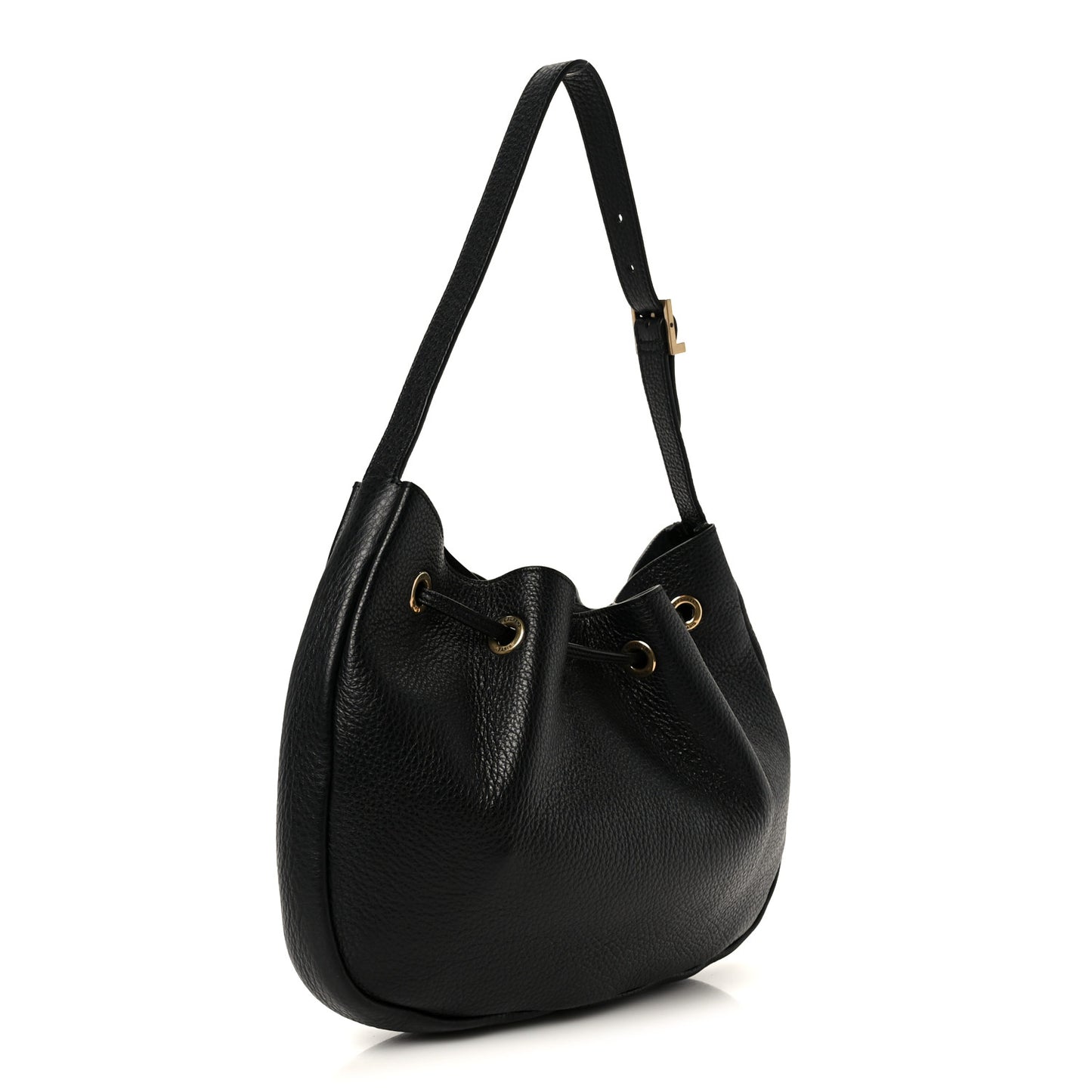 Grained Deerskin Paris VII Small Flat Hobo Black
