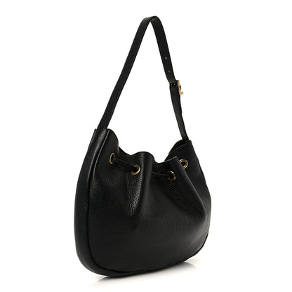 Saint Laurent Grained Deerskin Paris VII Small Flat Hobo Black 4 of 12