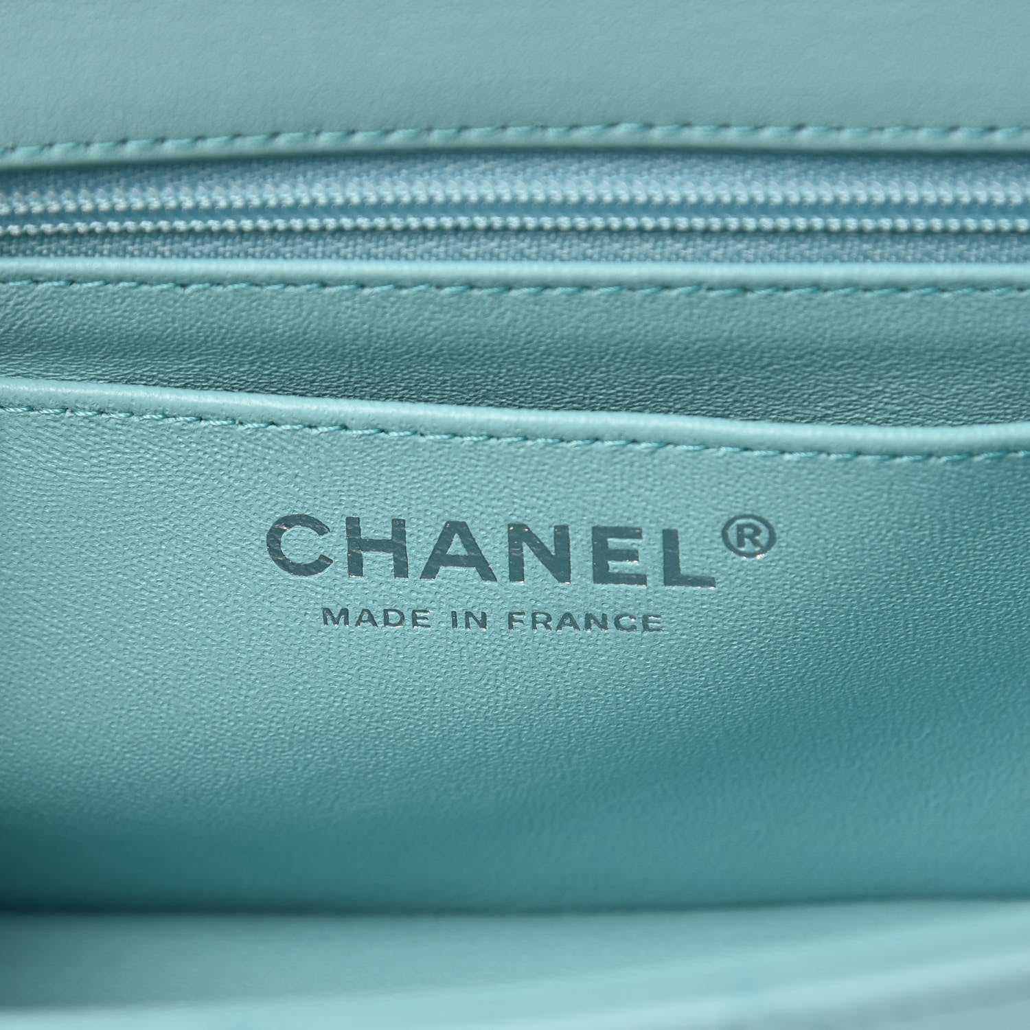 Chanel Lambskin Quilted Mini Rectangular Flap Light Blue 6 of 8