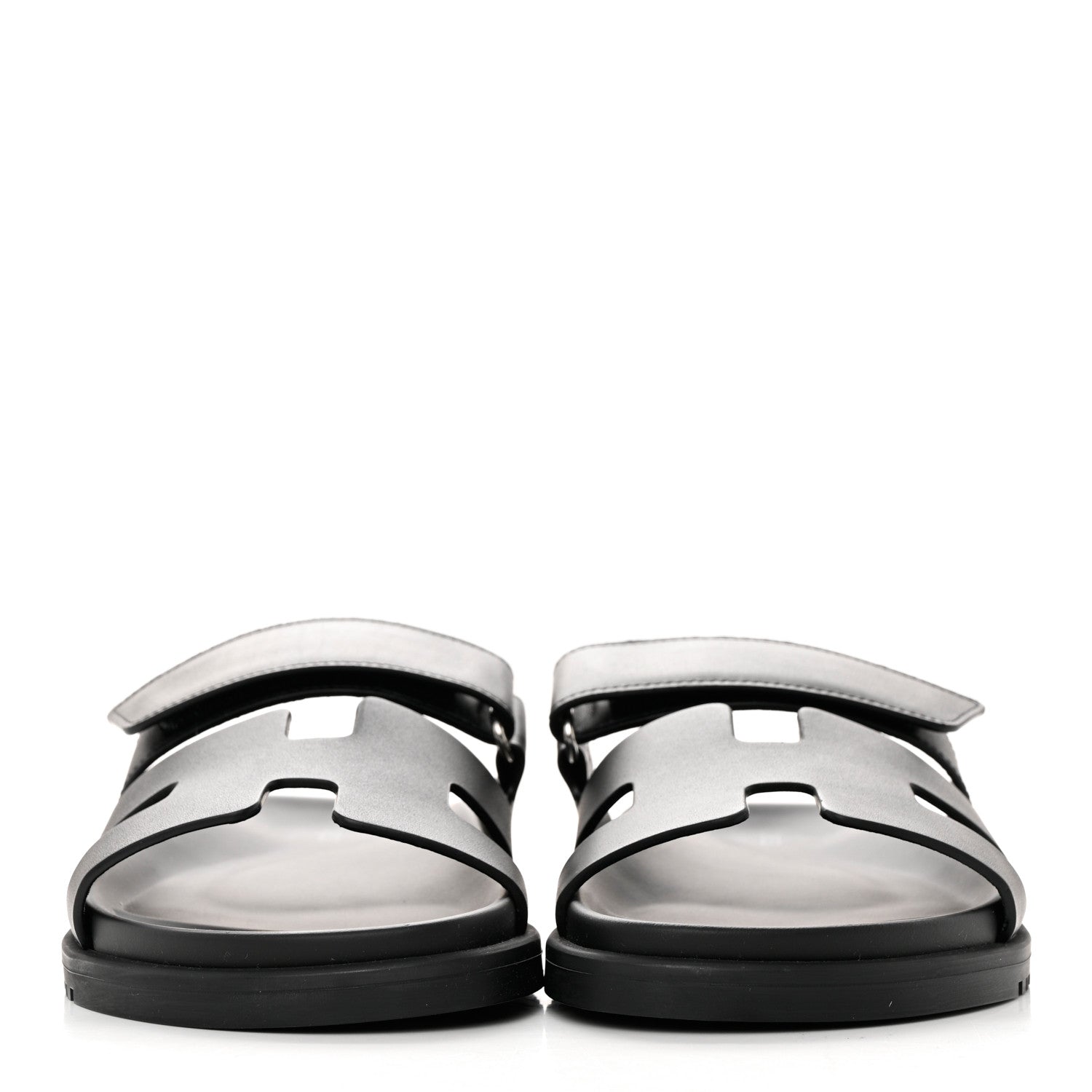 Hermes Calfskin Womens Chypre Sandals 37 Black 2 of 14