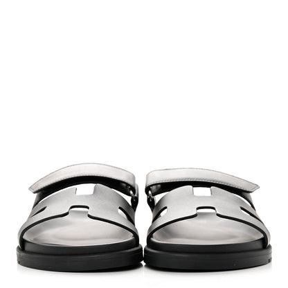Hermes Calfskin Womens Chypre Sandals 37 Black 2 of 14